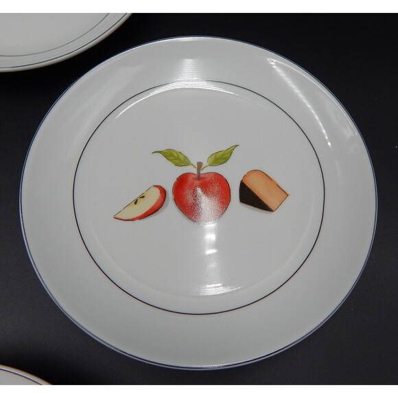 Crate And Barrel Nancy Green Fruit Fromage Appetizer Cheese Plates 6-1/2 In S/6 - Picture 4 of 8